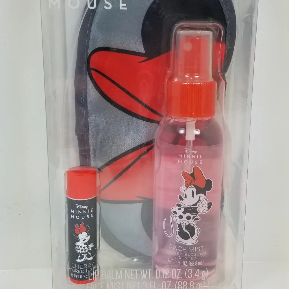 Minnie mouse night mask lip balm and face mist set